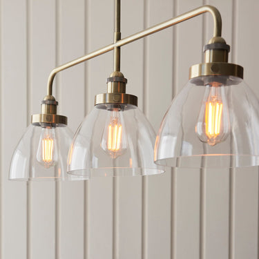 Linear Pendant Light With Clear Glass Shades And Adjustable Height - Image 4
