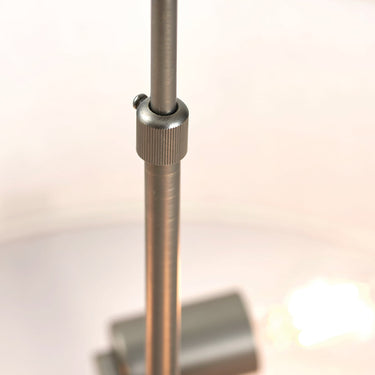 Linen Cylindrical Pendant Light With Brass Hardware And Adjustable Height - Image 6