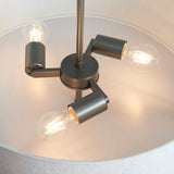 Linen Cylindrical Pendant Light With Brass Hardware And Adjustable Height - Image 5