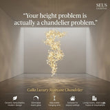 Luxury Gold Spiral Staircase Chandelier With Ceramic Petal Shades - Image 8