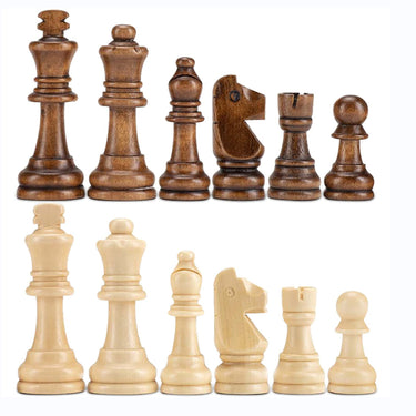 Magnetic Folding Chess Board Solid Wood Portable Chess Set With Checkers - Image 1