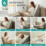 Memory Foam Wedge Pillow With Removable Cover And Side Pockets - Image 3