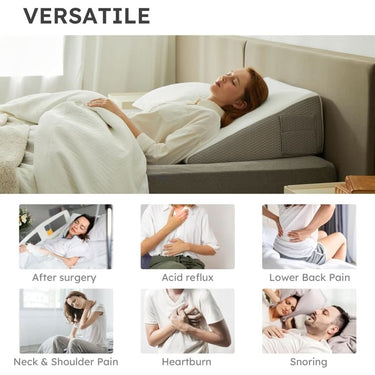 Memory Foam Wedge Pillow With Removable Cover And Side Pockets - Image 5