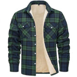 Men's Flannel Shirt Jacket With Cosy Sherpa Fleece Lining - Image 7