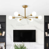Mid-Century Semi Flush Sputnik Chandelier - Image 1