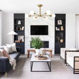 Mid-Century Semi Flush Sputnik Chandelier - Image 4
