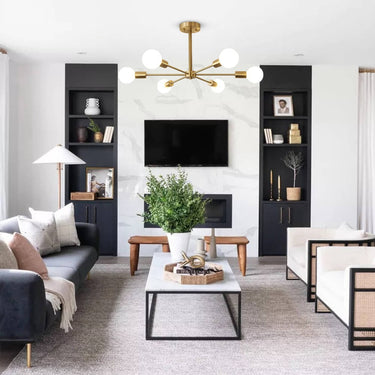 Mid-Century Semi Flush Sputnik Chandelier - Image 4