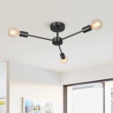 Mid-Century Semi Flush Sputnik Chandelier - Image 7