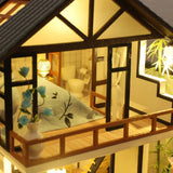 Miniature Wooden House Building Kit With Illuminated Interior - Image 4