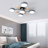 Modern Circular Ceiling Light With Wooden Accents - Image 10