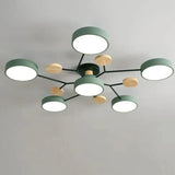 Modern Circular Ceiling Light With Wooden Accents - Image 16