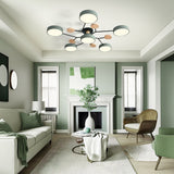 Modern Circular Ceiling Light With Wooden Accents - Image 18