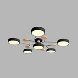 Modern Circular Ceiling Light With Wooden Accents - Image 6