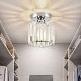 Modern Flush Mount Ceiling Light With Clear Striped Glass Shade - Image 11