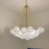 Modern Hanging Bubble Glass Cluster Chandelier With Adjustable Chain - Image 3