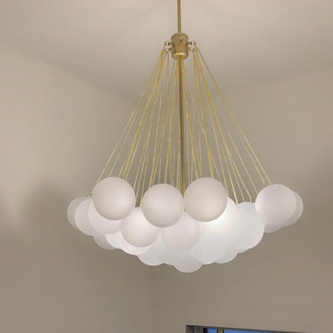 Modern Hanging Bubble Glass Cluster Chandelier With Adjustable Chain - Image 3
