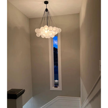 Modern Hanging Bubble Glass Cluster Chandelier With Adjustable Chain - Image 8