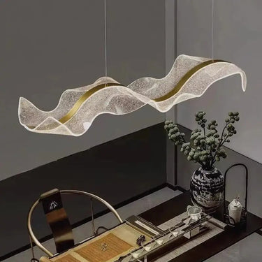 Modern Linear Wave Acrylic Pendant Chandelier - Image 4