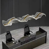 Modern Linear Wave Acrylic Pendant Chandelier - Image 5