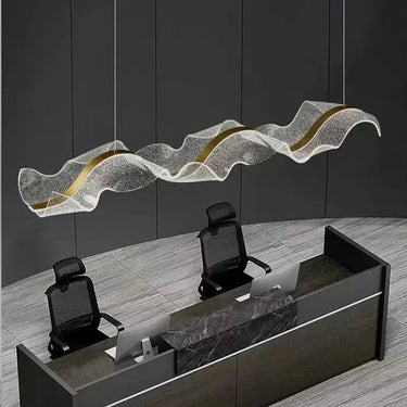 Modern Linear Wave Acrylic Pendant Chandelier - Image 5