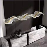 Modern Linear Wave Acrylic Pendant Chandelier - Image 6