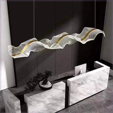 Modern Linear Wave Acrylic Pendant Chandelier - Image 6