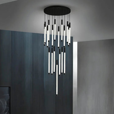 Modern Long Chandelier With Vertical Cascade Design - Image 4