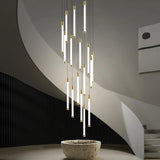 Modern Long Chandelier With Vertical Cascade Design - Image 6