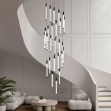 Modern Long Chandelier With Vertical Cascade Design - Image 8