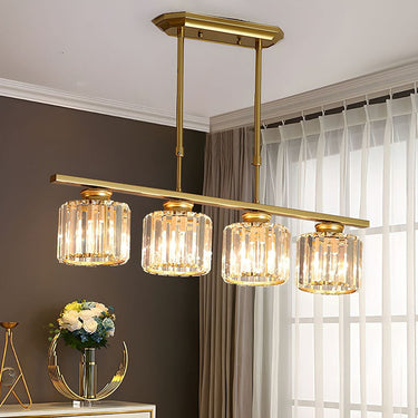 Modern Multi Head Island Chandelier With Glass Shades - Image 9