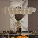 Modern Ring Acrylic Chandelier With Rippled Panels - Image 6