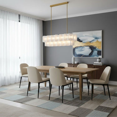 Modern Ring Acrylic Chandelier With Rippled Panels - Image 7