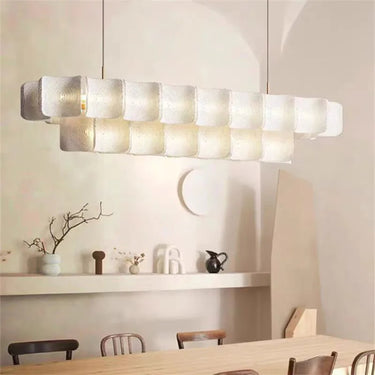 Modern Ring Acrylic Chandelier With Rippled Panels - Image 8