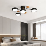 Modern Round Branch Ceiling Light With Wooden Accents - Image 1