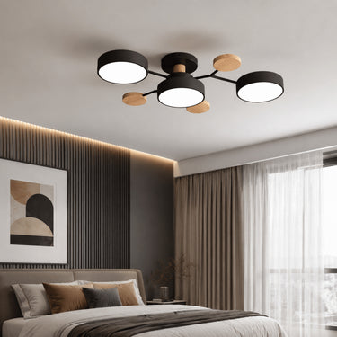 Modern Round Branch Ceiling Light With Wooden Accents - Image 5