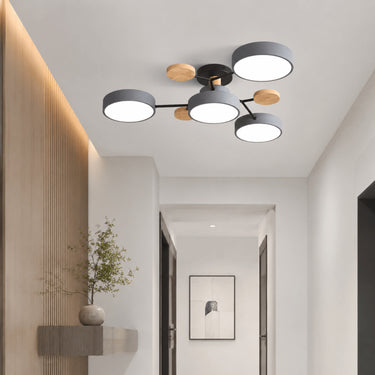 Modern Round Branch Ceiling Light With Wooden Accents - Image 6