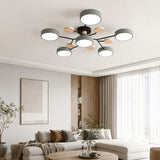 Modern Round Branch Ceiling Light With Wooden Accents - Image 7
