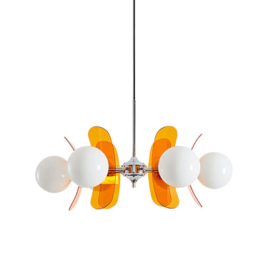 Modern Sputnik Chandelier With Acrylic Petal Shades - Image 1
