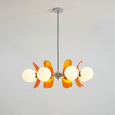 Modern Sputnik Chandelier With Acrylic Petal Shades - Image 2