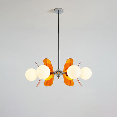 Modern Sputnik Chandelier With Acrylic Petal Shades - Image 5