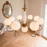 Multi-Arm Glass Chandelier With Spherical Globes - Image 17