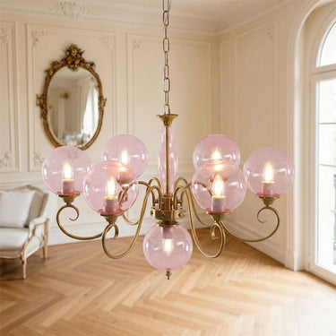 Multi-Arm Glass Chandelier With Spherical Globes - Image 18