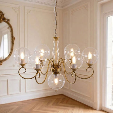 Multi-Arm Glass Chandelier With Spherical Globes - Image 20