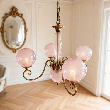 Multi-Arm Glass Chandelier With Spherical Globes - Image 3