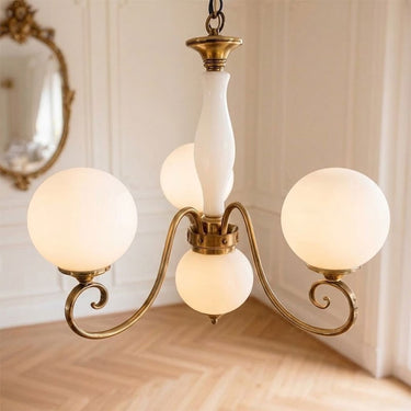 Multi-Arm Glass Chandelier With Spherical Globes - Image 8