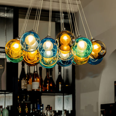 Multi-Color Cluster Glass Ball Pendant Light - Image 2