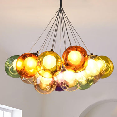 Multi-Color Cluster Glass Ball Pendant Light - Image 3