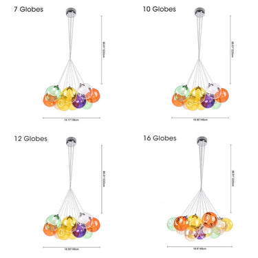 Multi-Color Cluster Glass Ball Pendant Light - Image 6