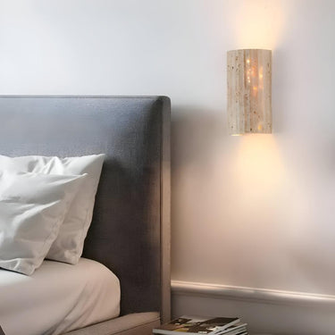 Natural Stone Cylinder Wall Sconce With Integrated LED Light - Image 4