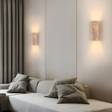 Natural Stone Cylinder Wall Sconce With Integrated LED Light - Image 5